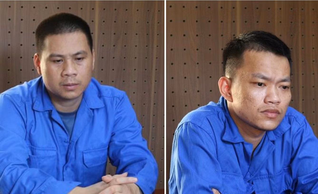 Đối tượng Trần Văn Vinh và Đỗ Trung Quân. Ảnh: CA.