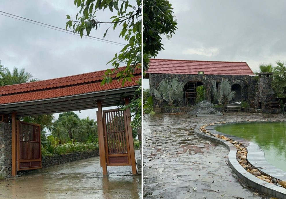 Công trình kiên cố, bể bơi được xây dựng không phép tại đồi Ba Mào. Ảnh: N.B