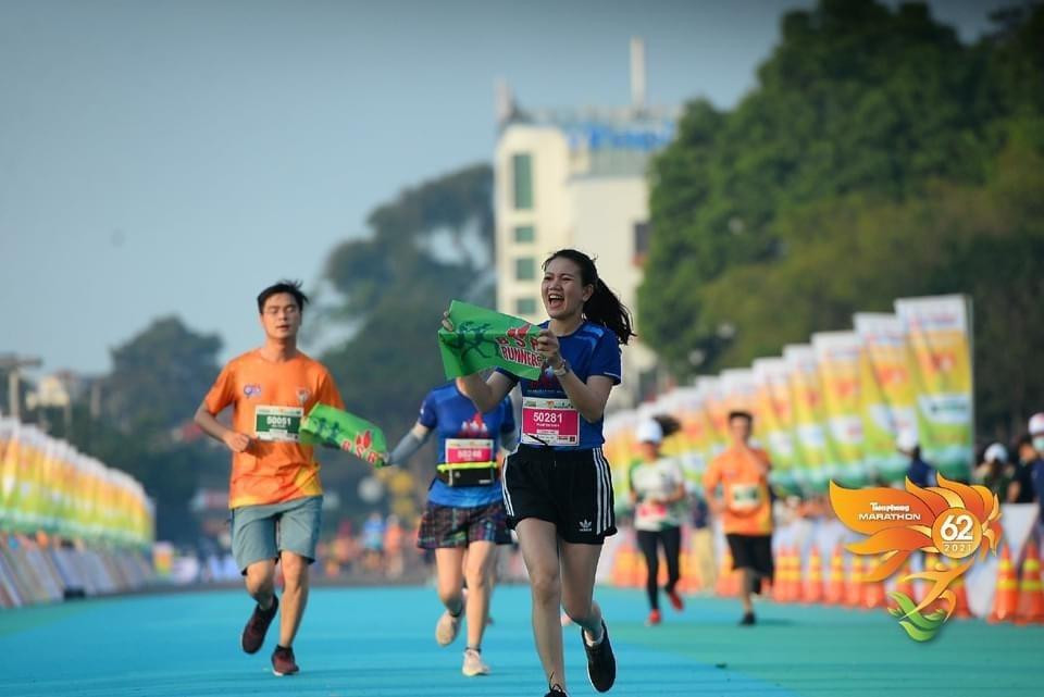 Niềm vui khi hoàn thành các nội dung đăng ký tại giải Tiền Phong Marathon 2021