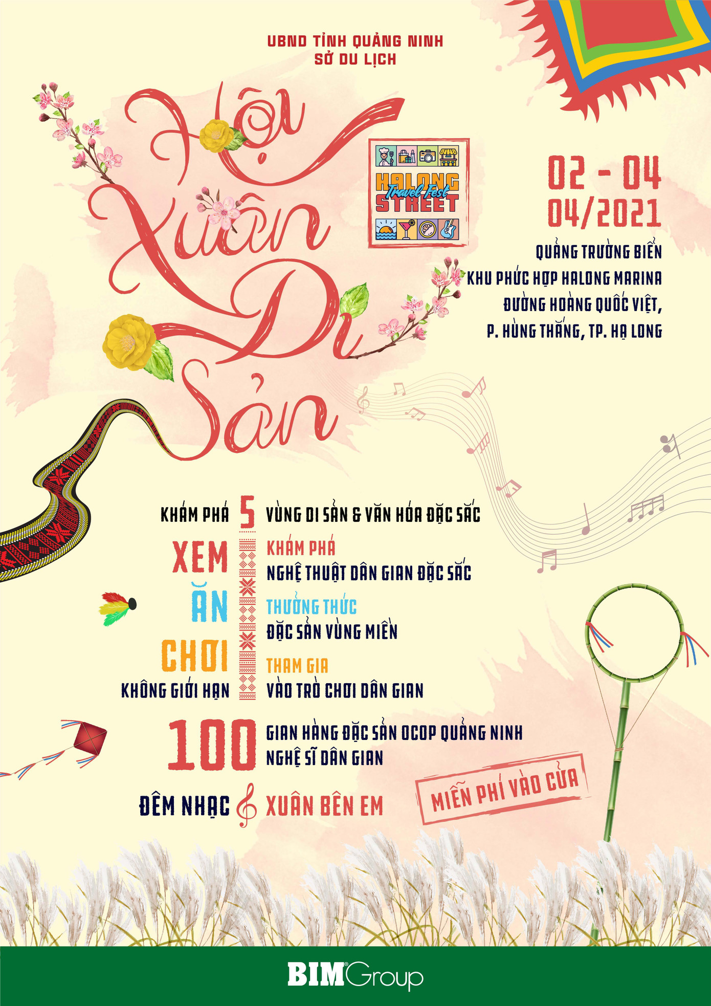 Lần đầu tiên, 5 vùng di sản và văn hóa đặc sắc của tỉnh Quảng Ninh, 100 nghệ sĩ trình diễn, 100 gian hàng đặc sản OCOP… cùng xuất hiện trong một chương trình. “Hội Xuân Di sản” mở cửa miễn phí cả 3 ngày cho người dân và du khá