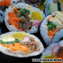 Cơm cuộn Sushi, Hàn Quốc nổi tiếng. 