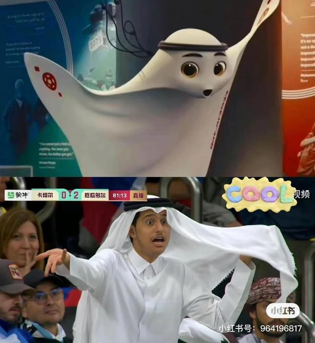 Biểu cảm của hoàng tử Hoàng gia Qatar khi đội nhà chơi kém khiến cộng đồng mạng thích thú.