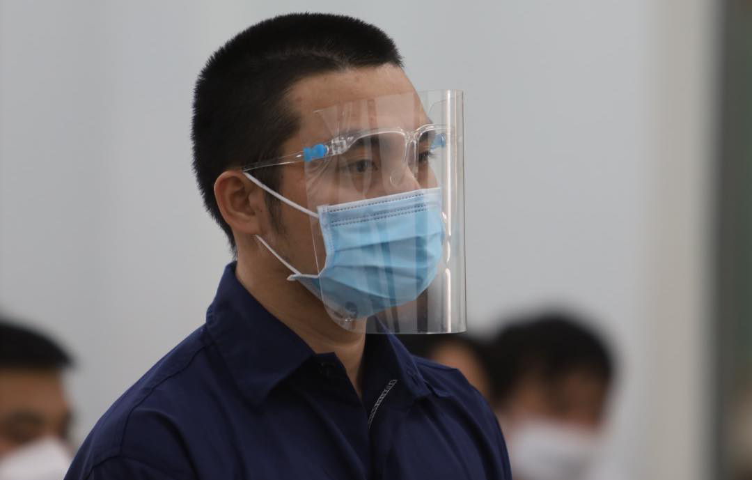 Bị cáo Vũ Thành Công tại phiên toà sơ thẩm. Ảnh L.H