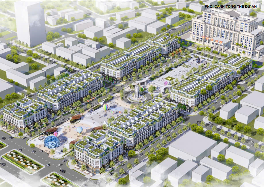 Phối cảnh dự án khu đô thị mới, phố đi bộ trung tâm thành phố Thái Nguyên