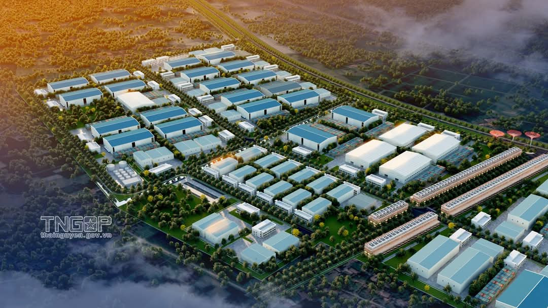 Dự án cụm công nghiệp Lương Phú - Tân Đức và Cụm công nghiệp Tân Đức vừa được khởi công sáng 17/5.