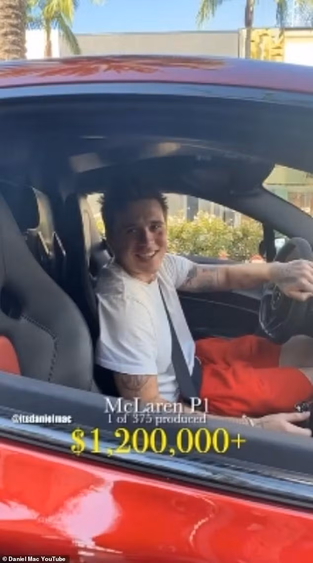 Brooklyn Beckham được hỏi làm gì để kiếm sống khi đang lái siêu xe dạo phố.