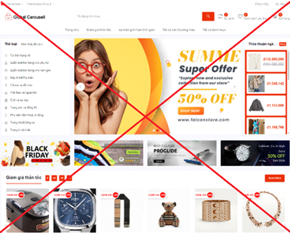 Trang thương mại điện tử giả mạo. Trang thương mại điện tử giả mạo.