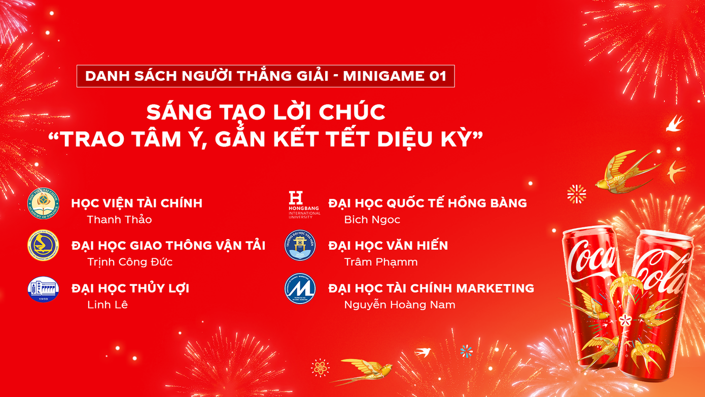 Danh sách các bạn may mắn đã thắng giải Mini Game 1. Danh sách các bạn may mắn đã thắng giải Mini Game 1.