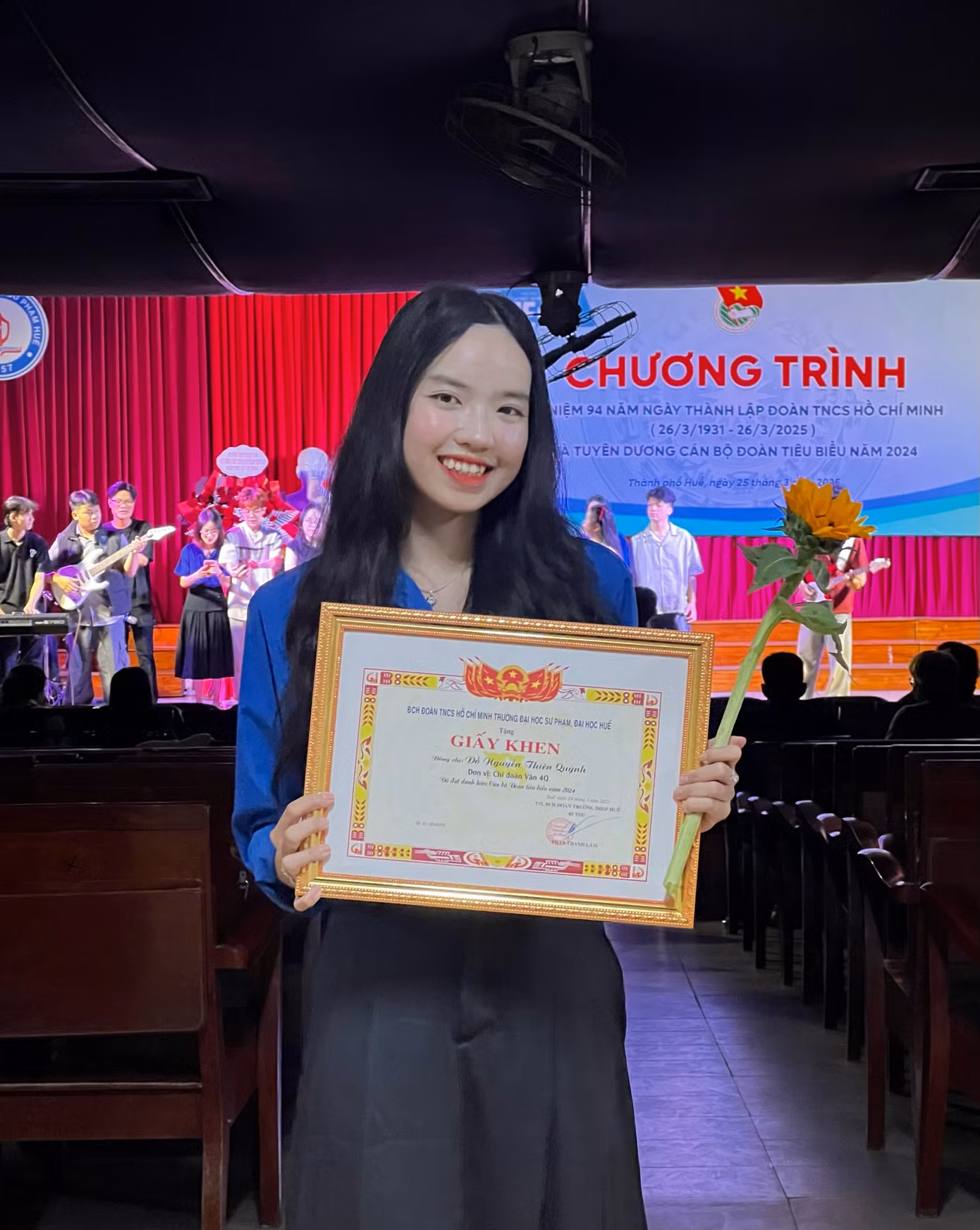 Là một trong những cán bộ Đoàn tiêu biểu của Trường Đại học Sư phạm, Đại học Huế.