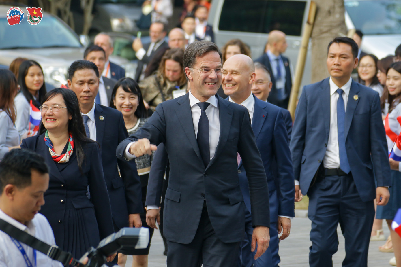 Thủ tướng Hà Lan Mark Rutte thăm và làm việc tại Học viện Ngoại giao năm 2023. (Ảnh: DAV)