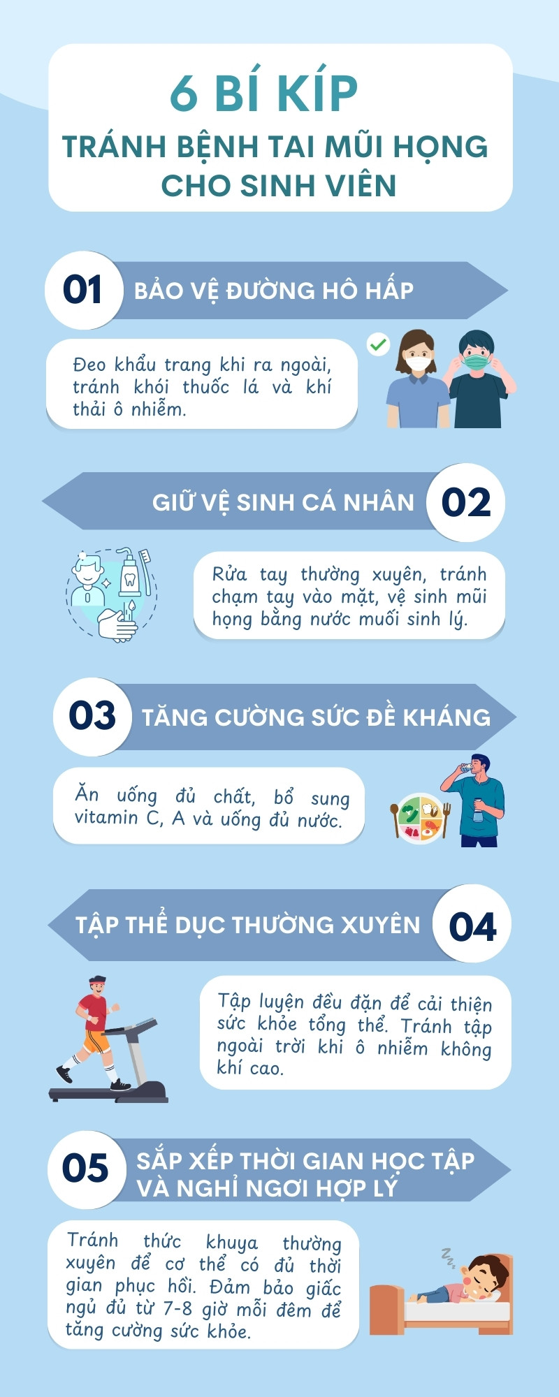 5 bí kíp phòng tránh bệnh liên quan tới tai mũi họng dành cho sinh viên.