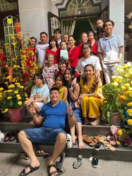 Thanh Trúc quây quần bên gia đình dịp Tết.