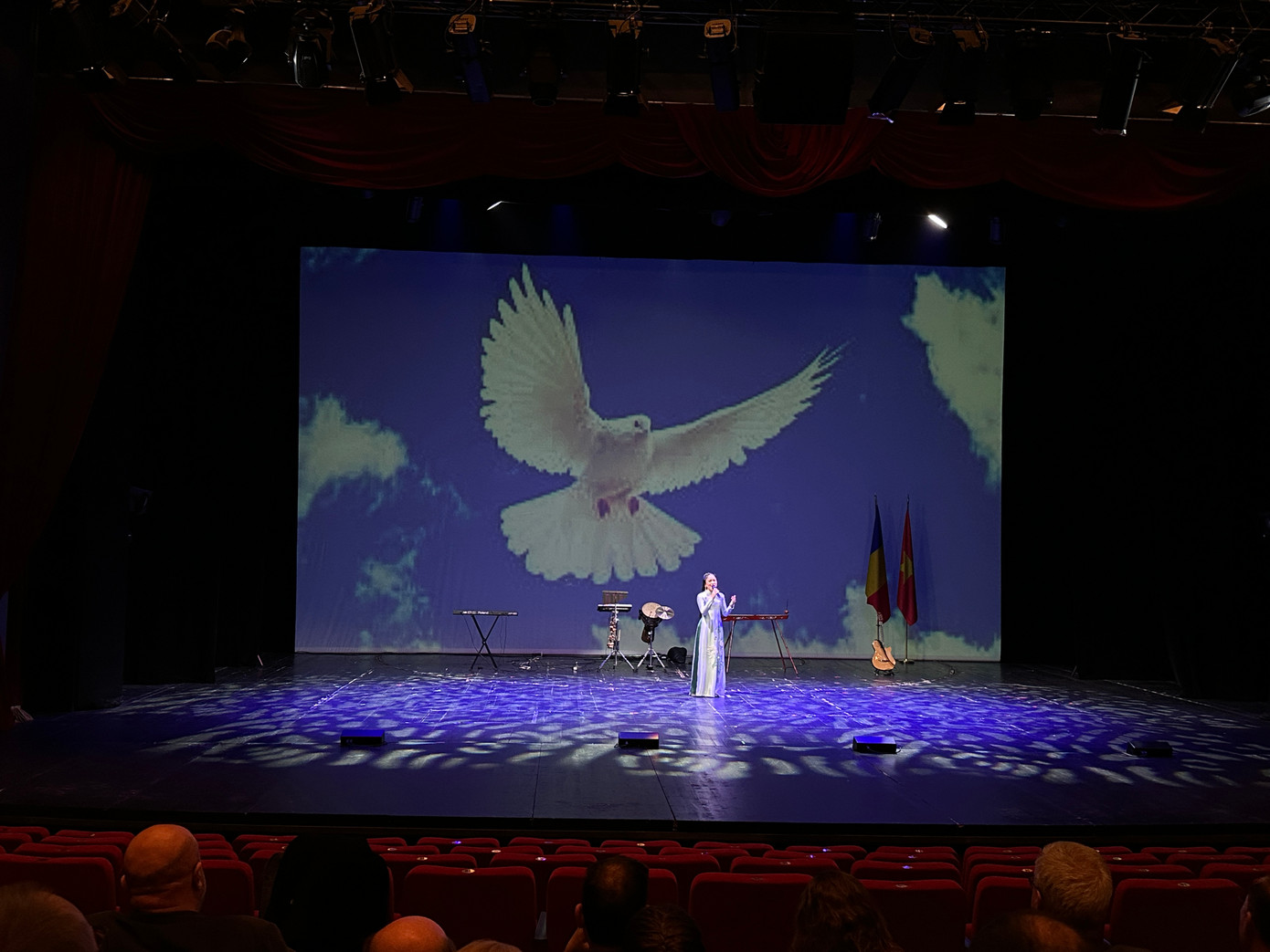 Thu Lương thể hiện ca khúc Tự Nguyện tại Romania.