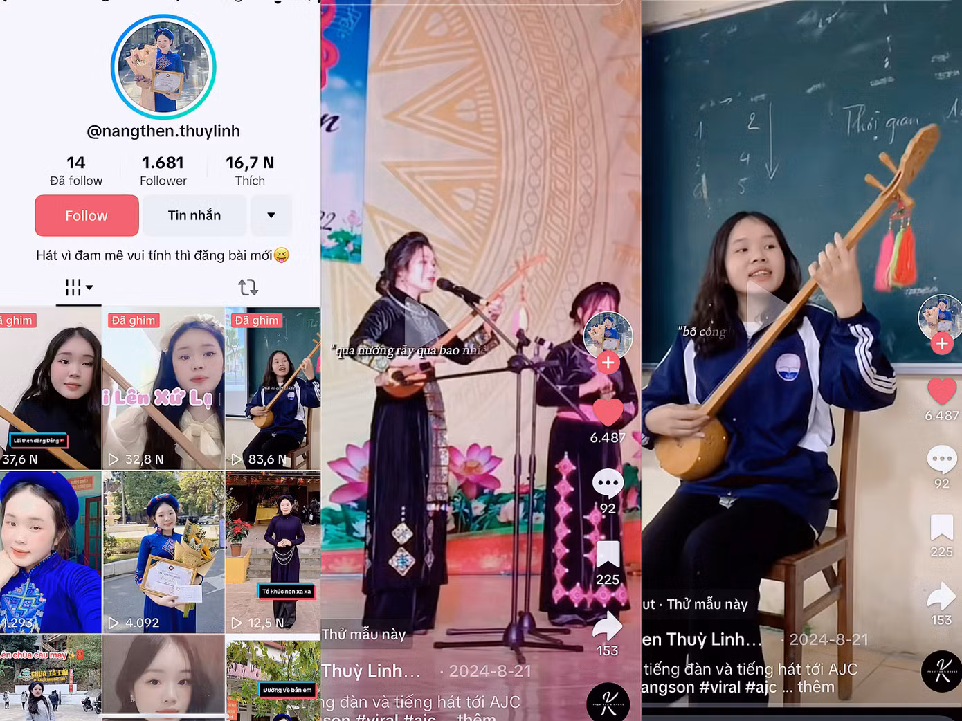 Với những video ngắn nhưng đầy cảm xúc, Thùy Linh không chỉ thể hiện khả năng hát then, chơi đàn tính tuyệt vời mà còn truyền tải thông điệp mạnh mẽ về việc gìn giữ và phát huy giá trị văn hóa truyền thống.