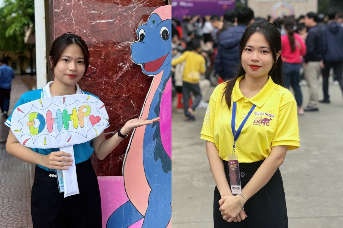 Hoàng Ngân trong một số hoạt động ngoại khoá.