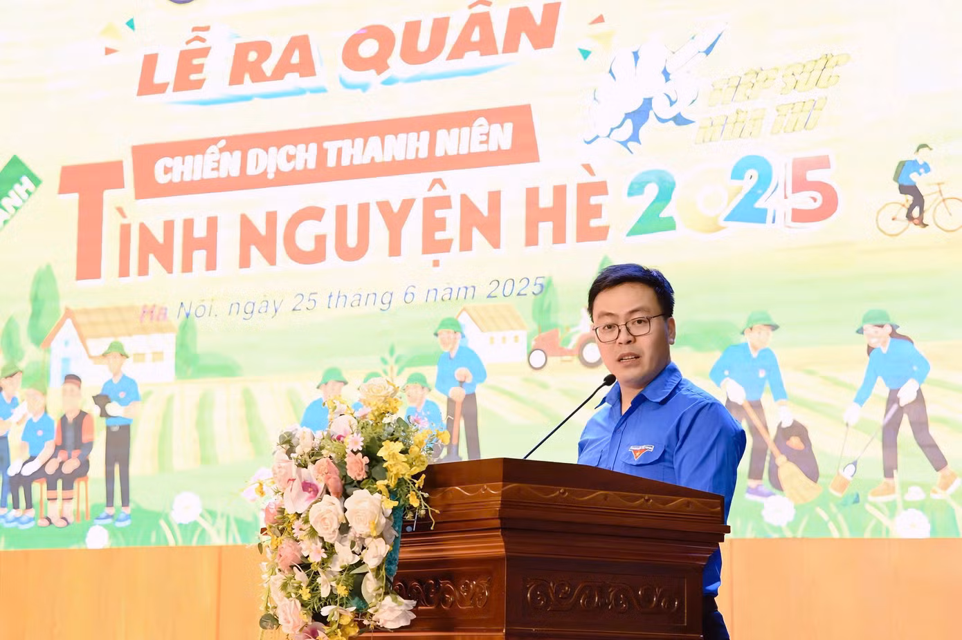 Đồng chí Nguyễn Văn Khởi – Bí thư Đoàn trường khẳng định phương châm xuyên suốt của chiến dịch năm nay là An toàn – Hiệu quả – Tập trung – Sáng tạo – Lan tỏa.
