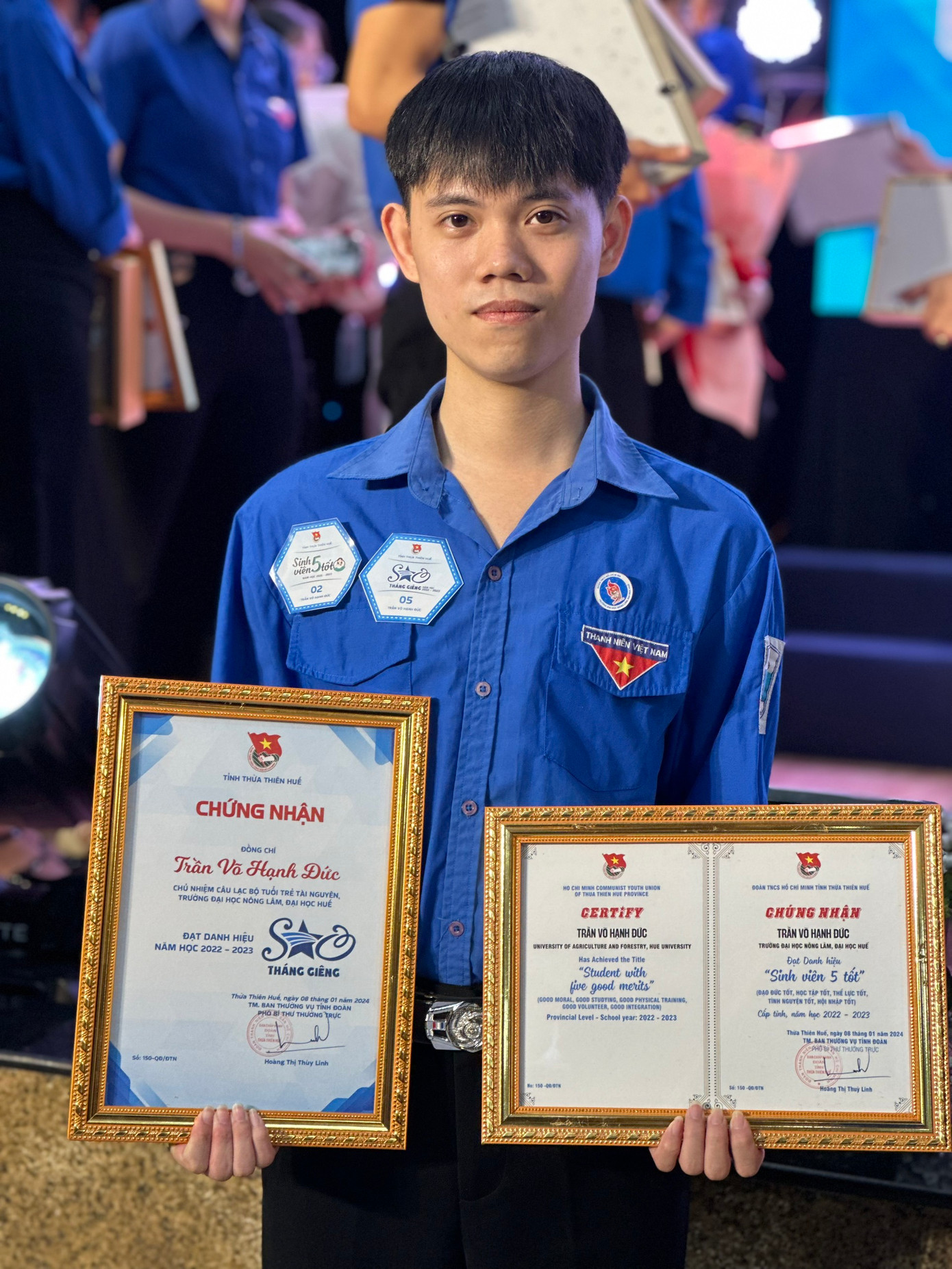 Trần Võ Hạnh Đức - sinh viên năm thứ 5, Trường Đại học Nông Lâm, Đại học Huế.