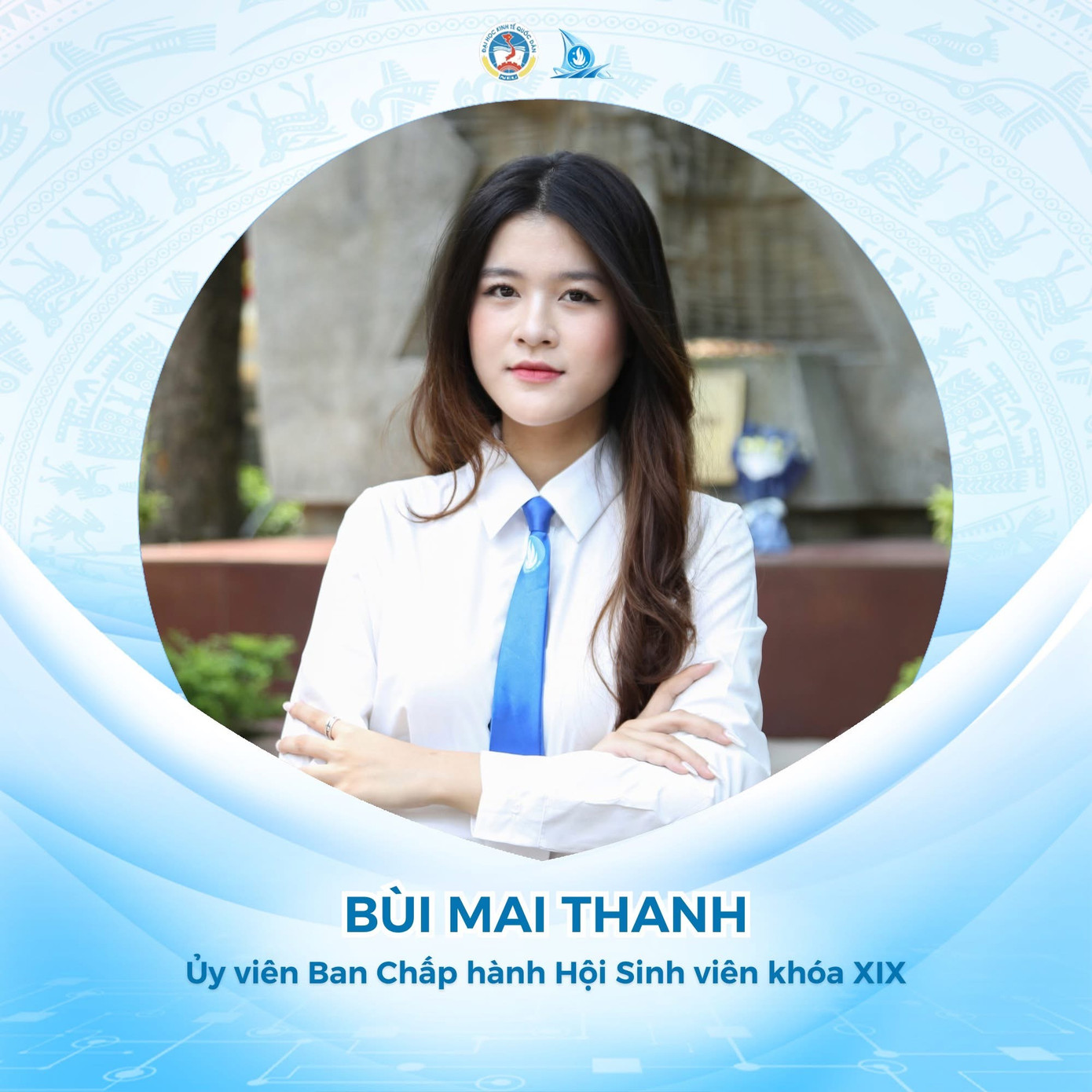 Mai Thanh – Ủy viên Ban Chấp hành Hội Sinh viên, tích cực tham gia các hoạt động phong trào và công tác Hội.