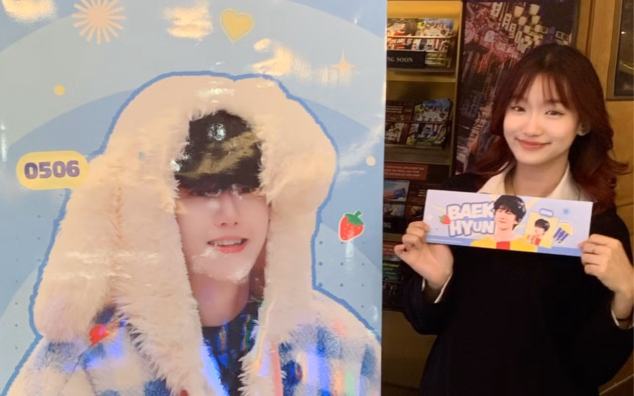 Thuỷ Tiên đi “đu idol”, tại một buổi họp fan Baekhyun.
