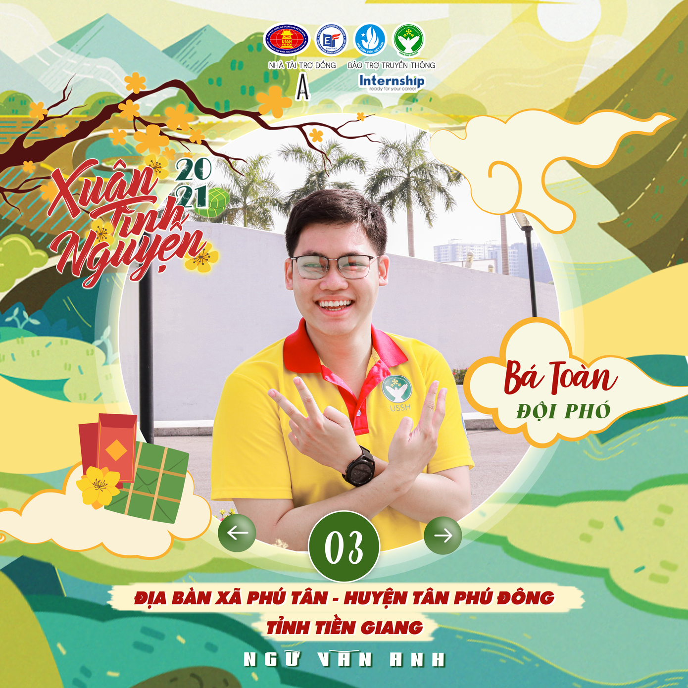 Bá Toàn với avatar chiến dịch Xuân Tình Nguyện.