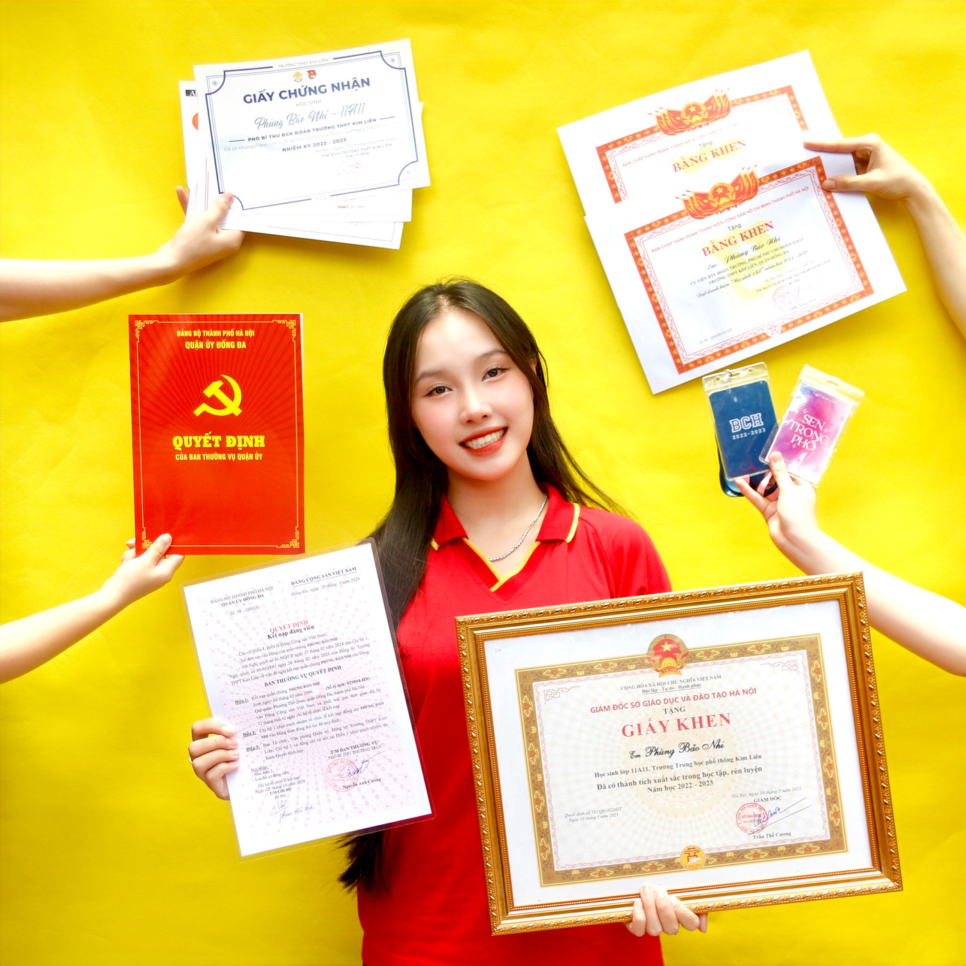 Bảo Nhi sở hữu thành tích học tập xuất sắc và tinh thần cống hiến.