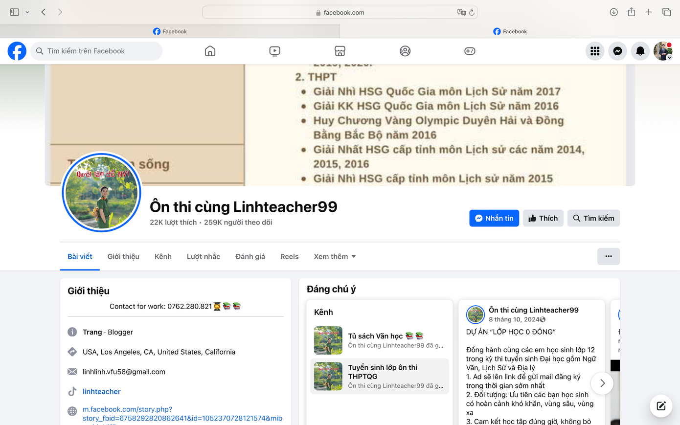 Fanpage “Ôn thi cùng Linh teacher99”. Fanpage “Ôn thi cùng Linh teacher99”.