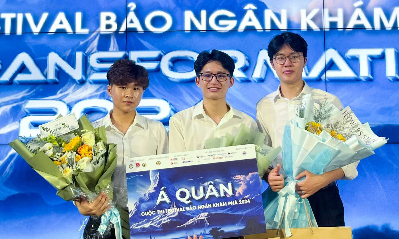 Đỗ Anh Tuấn (ngoài cùng bên trái) cùng bạn bè đạt được Giải Á Quân - Cuộc thi Bảo hiểm - Ngân hàng - Festival Bảo ngân Khám phá 2024. Đỗ Anh Tuấn (ngoài cùng bên trái) cùng bạn bè đạt được Giải Á Quân - Cuộc thi Bảo hiểm - Ngân hàng - Festival Bảo ngân Khám phá 2024.