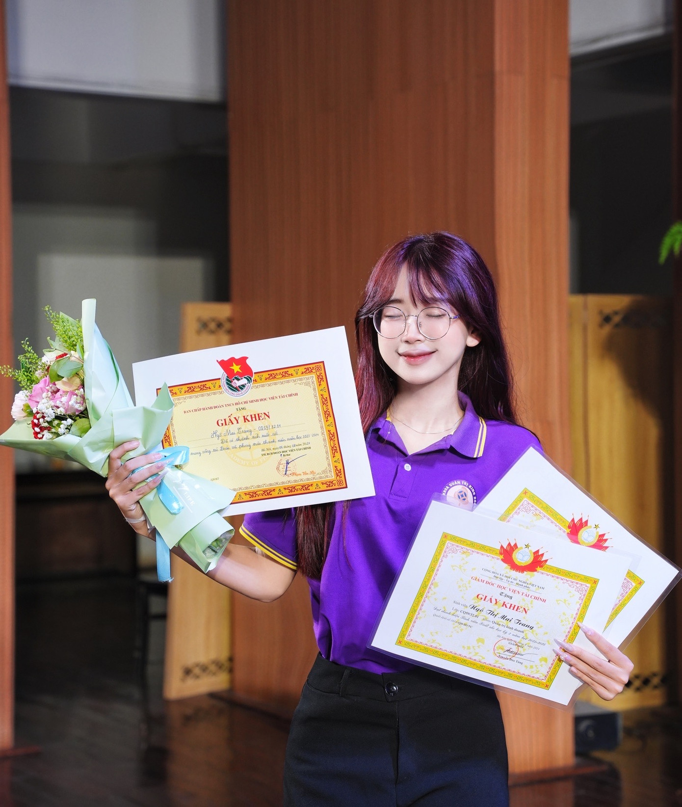 Ngô Mai Trang (2003), sinh viên năm cuối ngành Marketing Học viện Tài chính. Ngô Mai Trang (2003), sinh viên năm cuối ngành Marketing Học viện Tài chính.