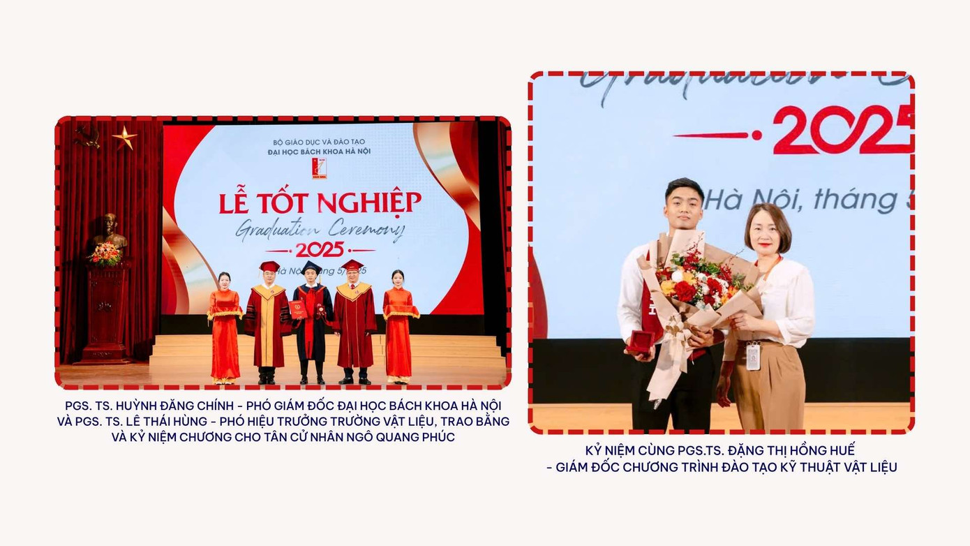 Phúc tại lễ tốt nghiệp Đại học Bách khoa Hà Nội hồi tháng 5/2025 Phúc tại lễ tốt nghiệp Đại học Bách khoa Hà Nội hồi tháng 5/2025