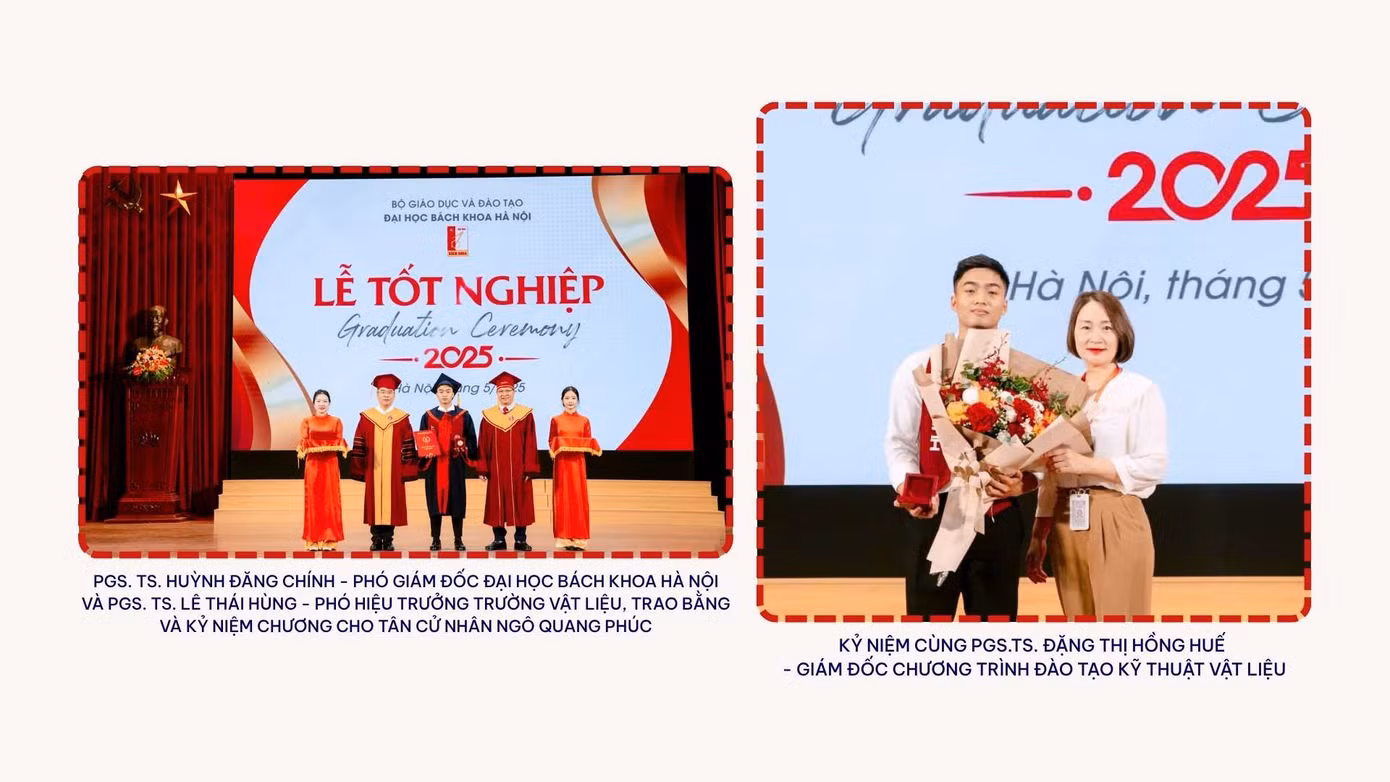 Phúc tại lễ tốt nghiệp Đại học Bách khoa Hà Nội hồi tháng 5/2025