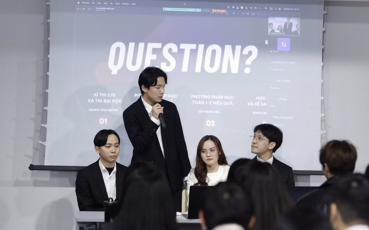 Xuân Thi tham gia chia sẻ về quá trình ôn thi EJU với các du học sinh Việt Nam tại Nhật Bản.