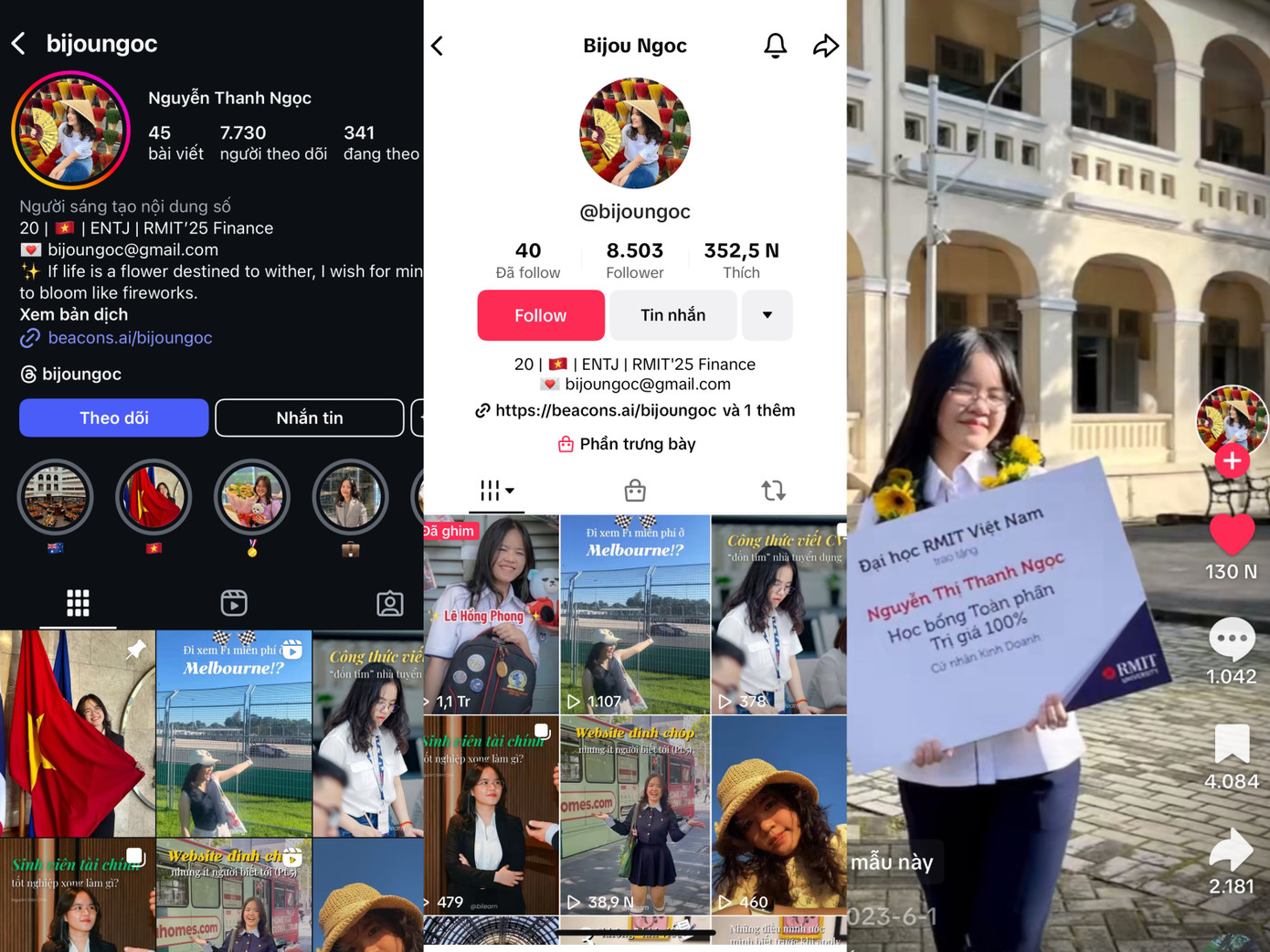 Nhờ công việc sáng tạo nội dung, Ngọc đã kết nối với nhiều creator mà trước đây chỉ quen qua kênh truyền thông của họ. Những cuộc gặp gỡ này không chỉ giúp Ngọc học hỏi thêm kiến thức, mà còn mở ra nhiều cơ hội hợp tác hứa hẹn.