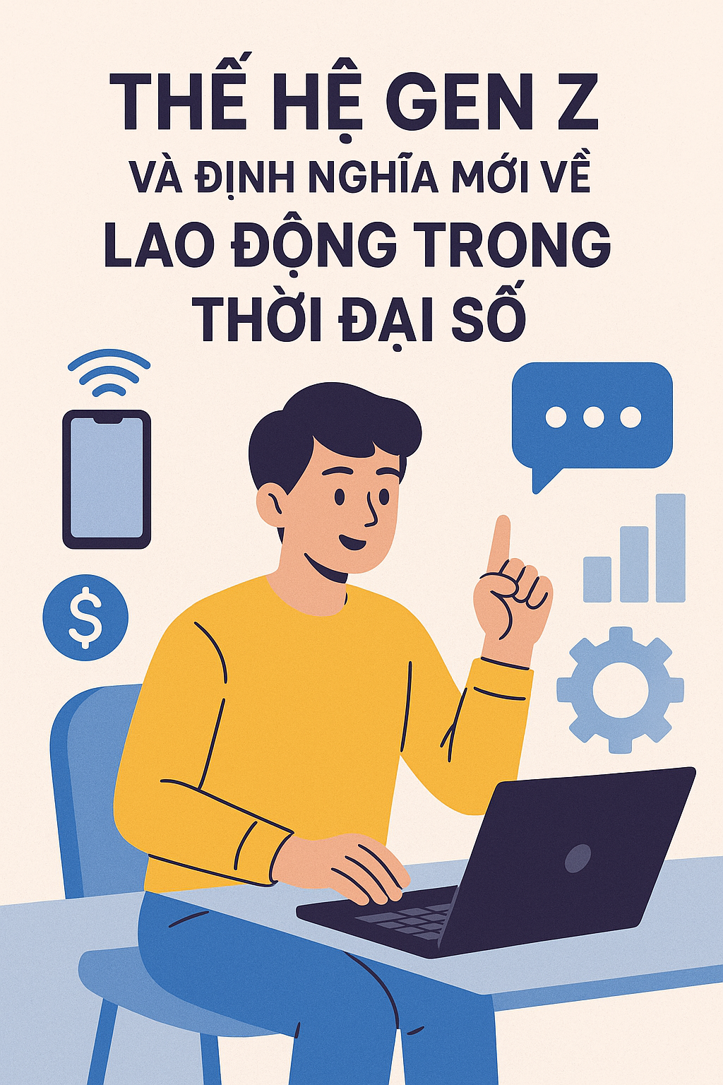 Định nghĩa về lao động của gen Z không đơn thuần là đến công ty và làm việc. (Ảnh: AI)