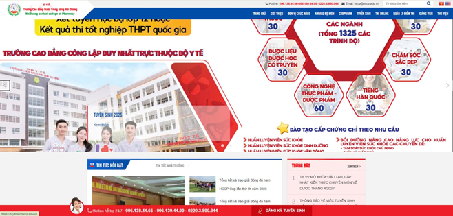 Trang Website đăng ký tuyển sinh trực tuyến của trường. Trang Website đăng ký tuyển sinh trực tuyến của trường.