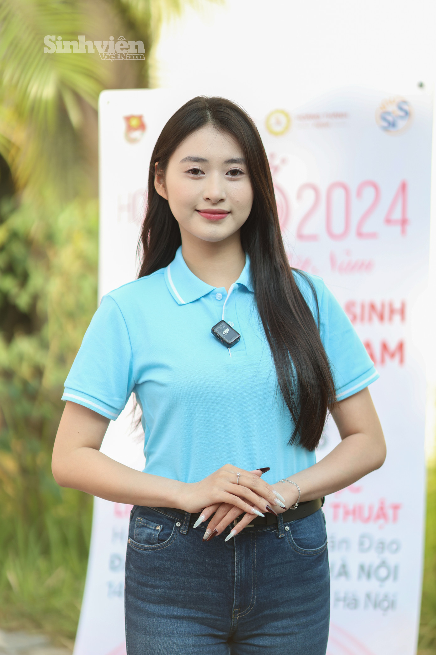 Hoa khôi Sinh viên Thanh lịch 2024 Ngô Thị Trâm Anh chia sẻ: "Đến với Ngày hội Tuyển sinh Hoa hậu Việt Nam 2024, em rất háo hức và có phần hồi hộp vì đến đây em được gặp rất nhiều các bạn thí sinh xinh đẹp và tài năng."