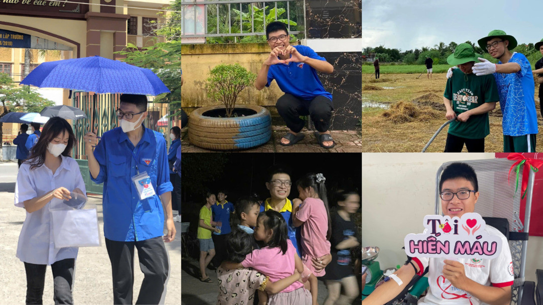 Anh Minh trong các chuyến đi tình nguyện.