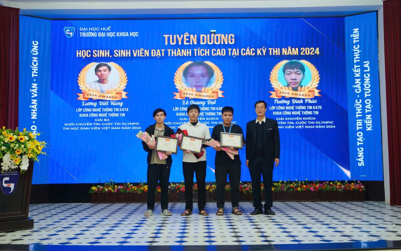 Tuyên dương học sinh, sinh viên đạt giải cao trong các kỳ thi năm 2024. Tuyên dương học sinh, sinh viên đạt giải cao trong các kỳ thi năm 2024.