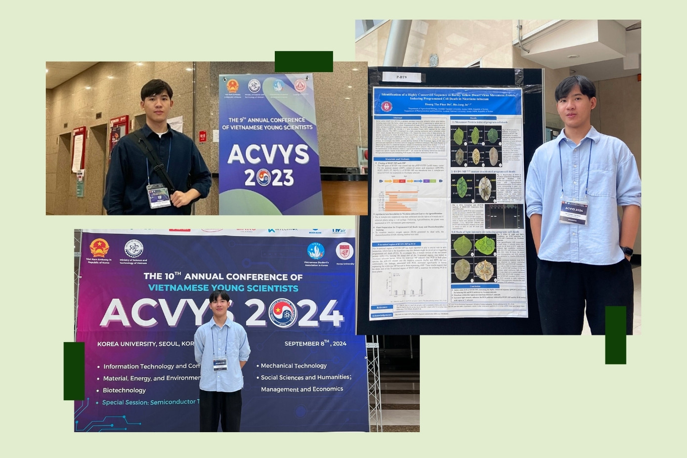 Phúc tại Hội thảo các nhà khoa học trẻ Việt Nam tại Hàn Quốc (ACVYS) do Hội Sinh viên Việt Nam tại Hàn Quốc (VSAK) tổ chức. Phúc tại Hội thảo các nhà khoa học trẻ Việt Nam tại Hàn Quốc (ACVYS) do Hội Sinh viên Việt Nam tại Hàn Quốc (VSAK) tổ chức.