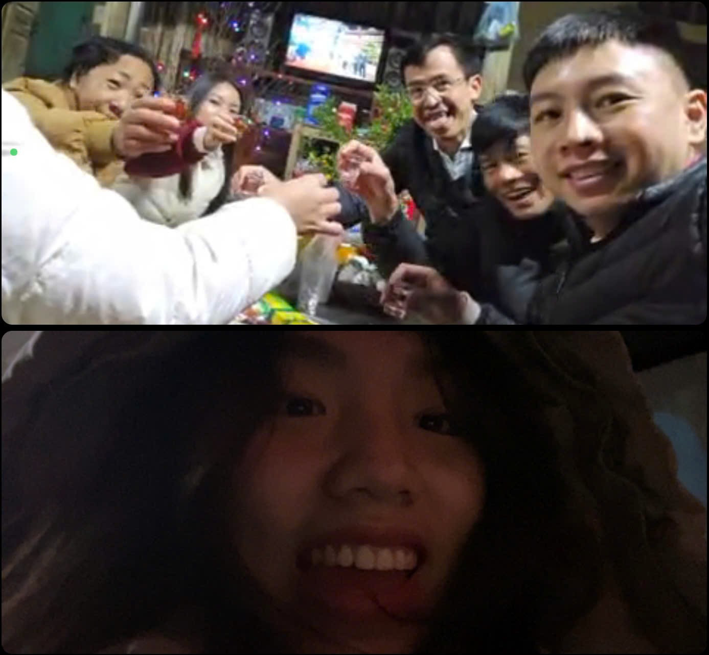 Khoảnh khắc ấm áp khi Lan và Linh cùng gọi về nhà, san sẻ niềm vui năm mới qua màn hình nhỏ. Khoảnh khắc ấm áp khi Lan và Linh cùng gọi về nhà, san sẻ niềm vui năm mới qua màn hình nhỏ.