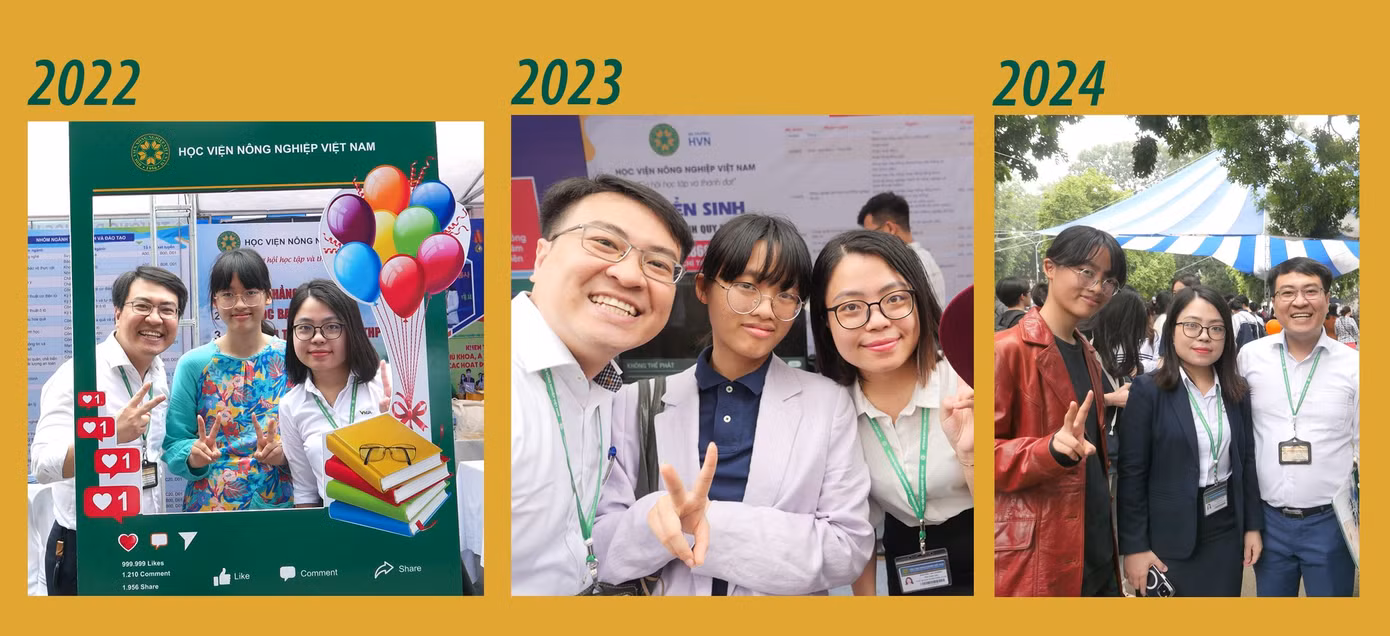 Thảo Nguyên 3 năm liền tham gia ngày hội tuyển sinh của Học viện Nông nghiệp Việt Nam.