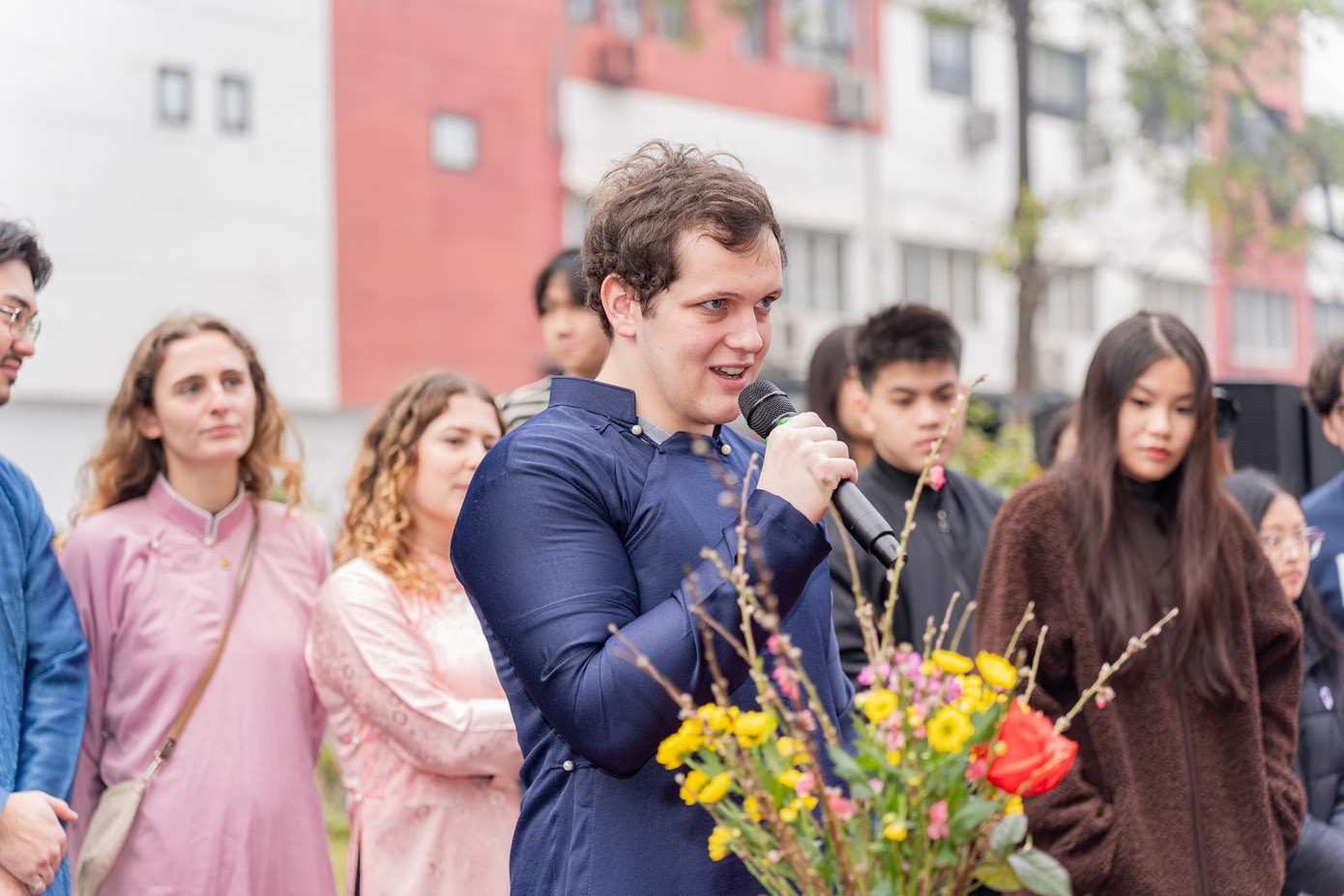 Mâm ngũ quả do các sinh viên quốc tế đang tham gia trao đổi học tập tại Trường Đại học Ngoại thương trình bày. Mâm ngũ quả do các sinh viên quốc tế đang tham gia trao đổi học tập tại Trường Đại học Ngoại thương trình bày.