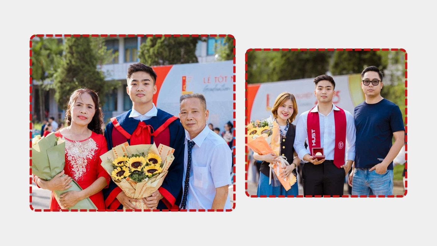 Bố, mẹ, chị gái và anh rể đến chúc mừng Phúc trong ngày tốt nghiệp đại học. Bố, mẹ, chị gái và anh rể đến chúc mừng Phúc trong ngày tốt nghiệp đại học.