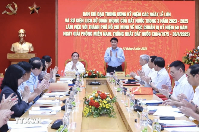 Quang cảnh buổi làm việc. (Ảnh: Phương Hoa/TTXVN). Quang cảnh buổi làm việc. (Ảnh: Phương Hoa/TTXVN).