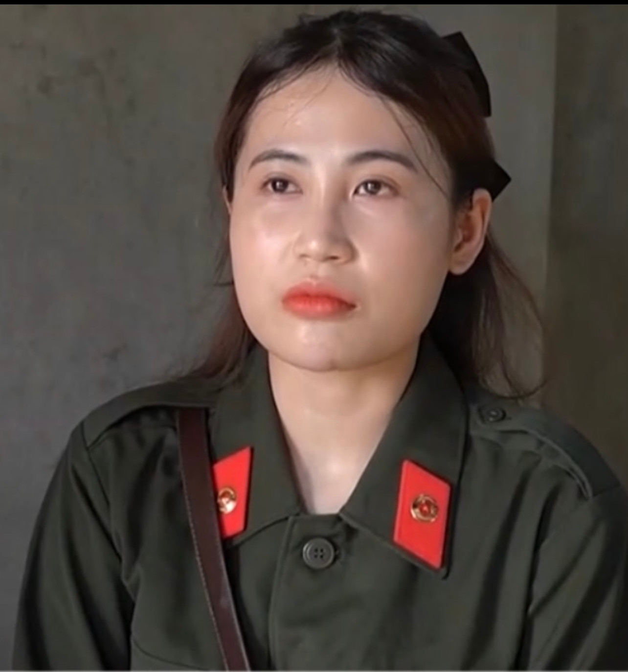 Nữ tân binh người dân tộc Vân Kiều Hồ Thị Dung.