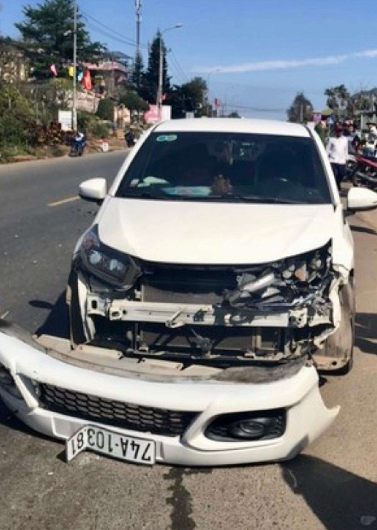 Hiện trường vụ tai nạn. Ảnh: CS