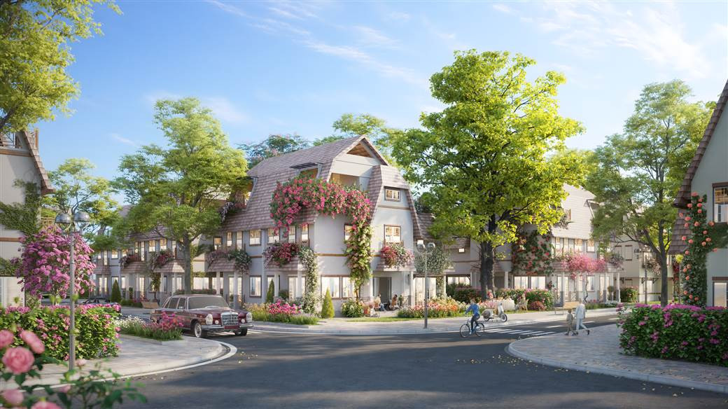 Những căn biệt thự tại Đảo Hoa Hồng rực rỡ.