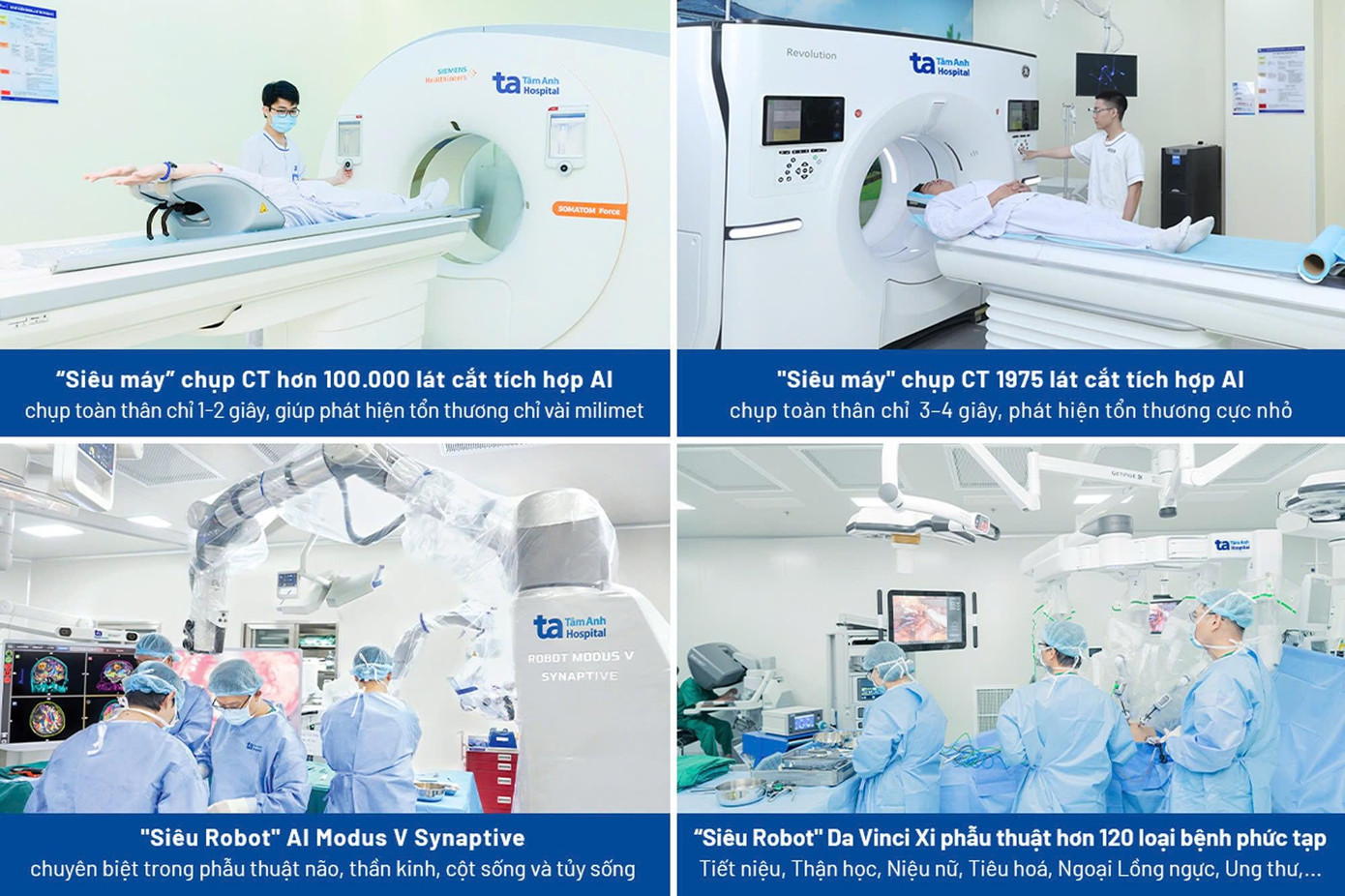 Hệ thống máy móc công nghệ cao hiện đại hàng đầu thế giới được BVĐK Tâm Anh đầu tư đồng bộ nhằm giúp bác sĩ tối ưu chẩn đoán, điều trị chính xác, an toàn, người bệnh phục hồi nhanh, tiết giảm chi phí.