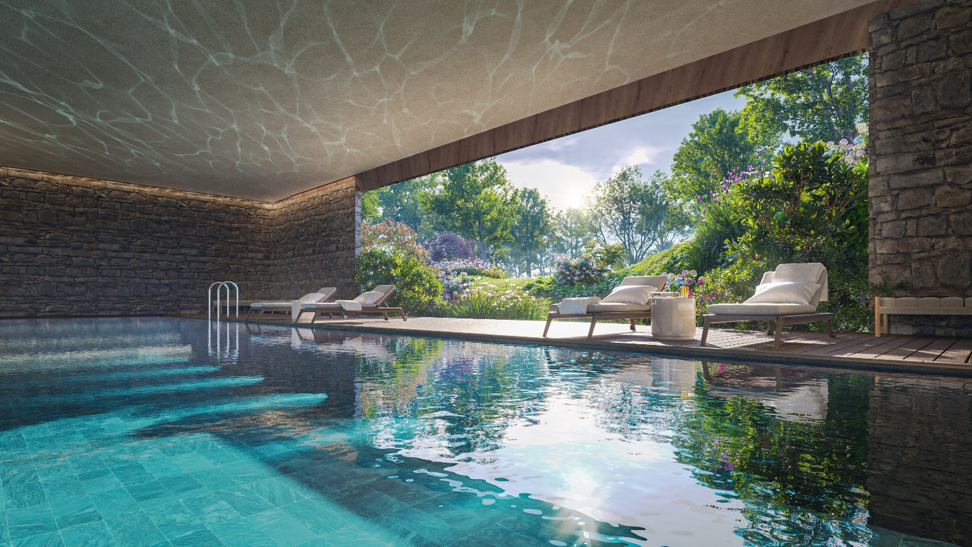 Bể bơi 4 mùa trong nhà điện phân muối rộng 300m2 mang đến trải nghiệm chăm sóc sức khỏe cao cấp