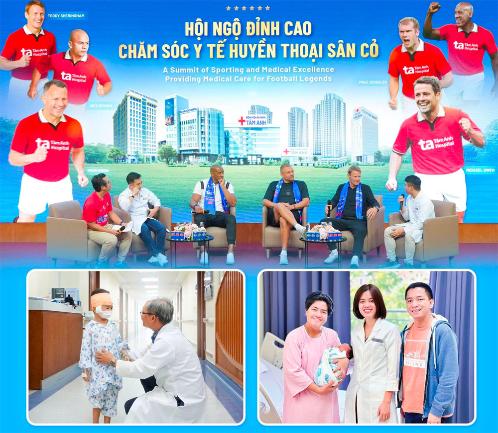 Mỗi năm, BVĐK Tâm Anh đón hàng triệu khách hàng trong và ngoài nước đến khám chữa bệnh. Các huyền thoại bóng đá “Man Đỏ” khi tới Việt Nam thi đấu đã chọn BVĐK Tâm Anhlàm nơi phục hồi thể lực, chăm sóc y tế vì tin tưởng vào trình độ y học thể thao đỉnh cao tại đây.