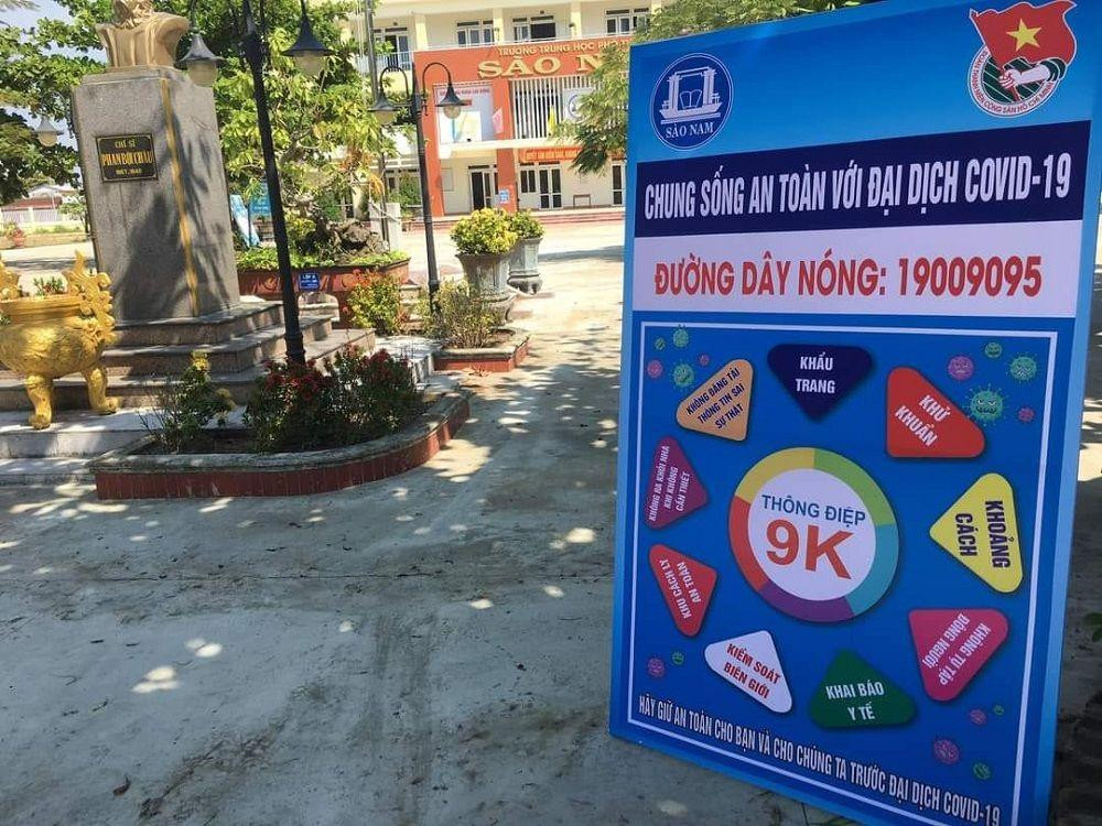 Trường THPT Sào Nam, huyện Duy Xuyên còn gửi đến học sinh và mọi người thông điệp 9K.